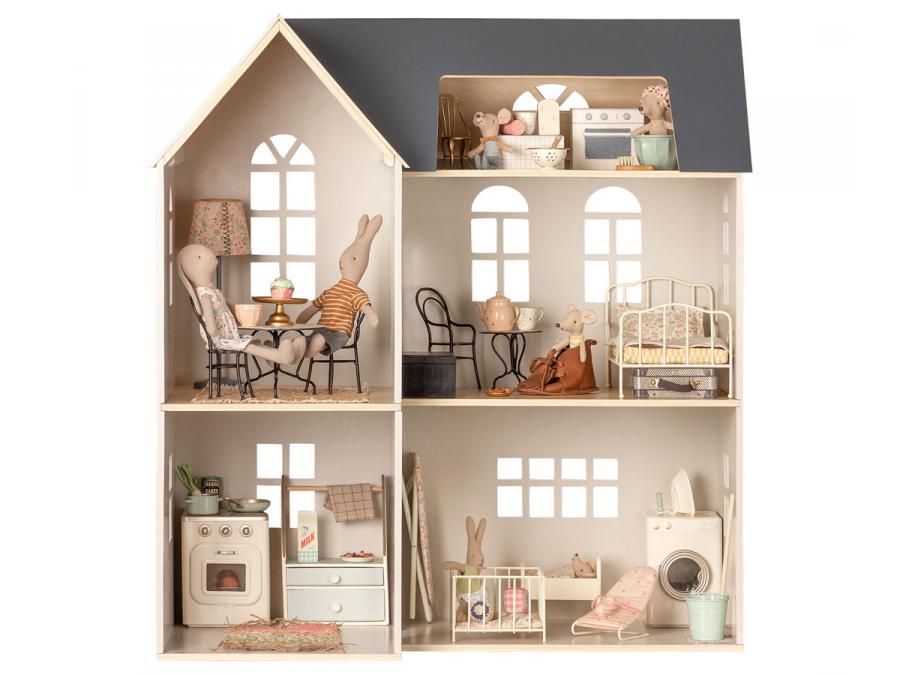 Maileg - Maison miniature - Maison à poupées, taille : H : 80 cm - L : 72  cm - l : 40 cm