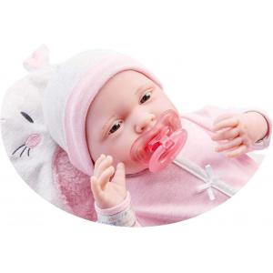 Berenguer - 18789 - Pink Soft Body Le Newborn dans Bunny Bunting et accessoires. Corps souple nouveau-né. Costume rose avec couverture. (451888)