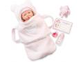 Rose Soft Body La Newborn dans un panier de transport souple et des accessoires. Corps souple nouveau-né. Costume r - Berenguer - 18791