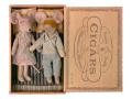 Maman & Papa Souris dans leur boîte à cigares, taille : H : 17 cm  - Maileg - 16-1740-01