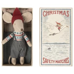 Souris de Noël dans une boîte d'allumettes, grand frère, taille : H : 15 cm  - Maileg - 14-1701-01