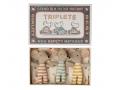 Triplets, Bébés souris en boîte d’allumettes, H : 9 cm - Maileg - 17-2001-01