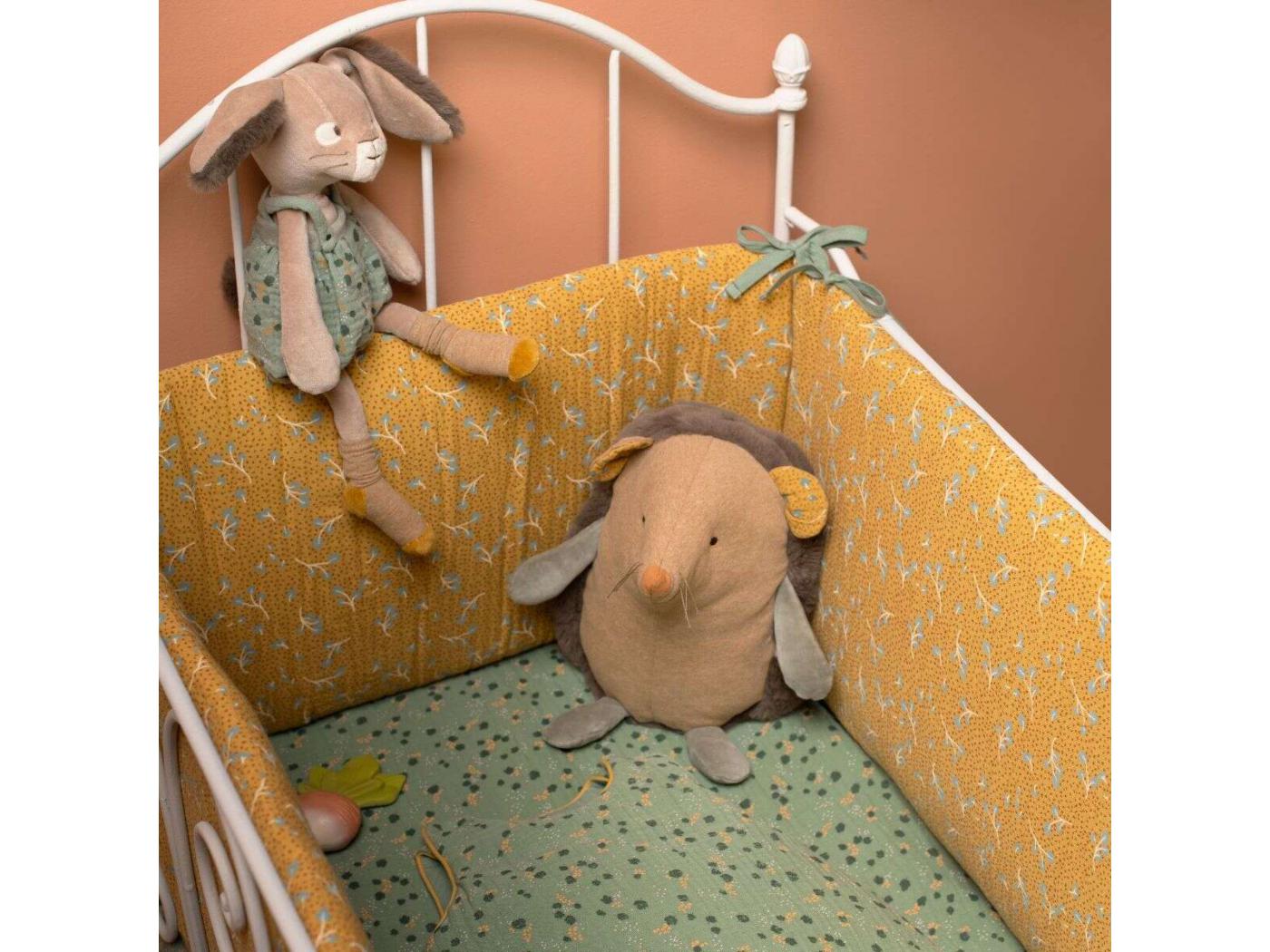 Moulin Roty - Drap housse sauge lit bébé 70 x 140 cm Trois petits lapins