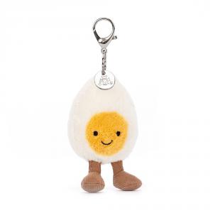 Porte-clé peluche Amuseable Happy Boiled Egg - L: 7 cm x H: 18 cm - Jellycat - A4BEBC