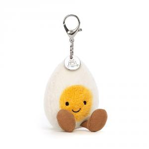 Porte-clé peluche Amuseable Happy Boiled Egg - L: 7 cm x H: 18 cm - Jellycat - A4BEBC